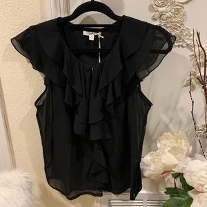 into brand fashion with love, deep tank top, deep V neck casual blouse, size 10